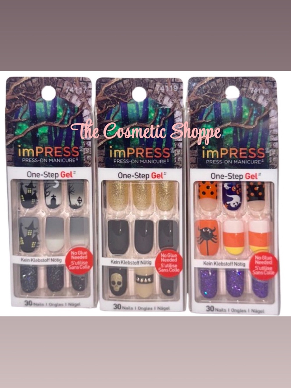 ImPress Halloween Press On Medium Length Nails Bundle of 3 RARE sets!